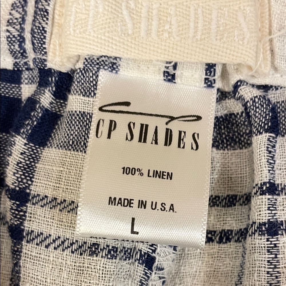 CP Shades Navy and White Plaid Wide-Leg Pants L - Picture 2 of 6